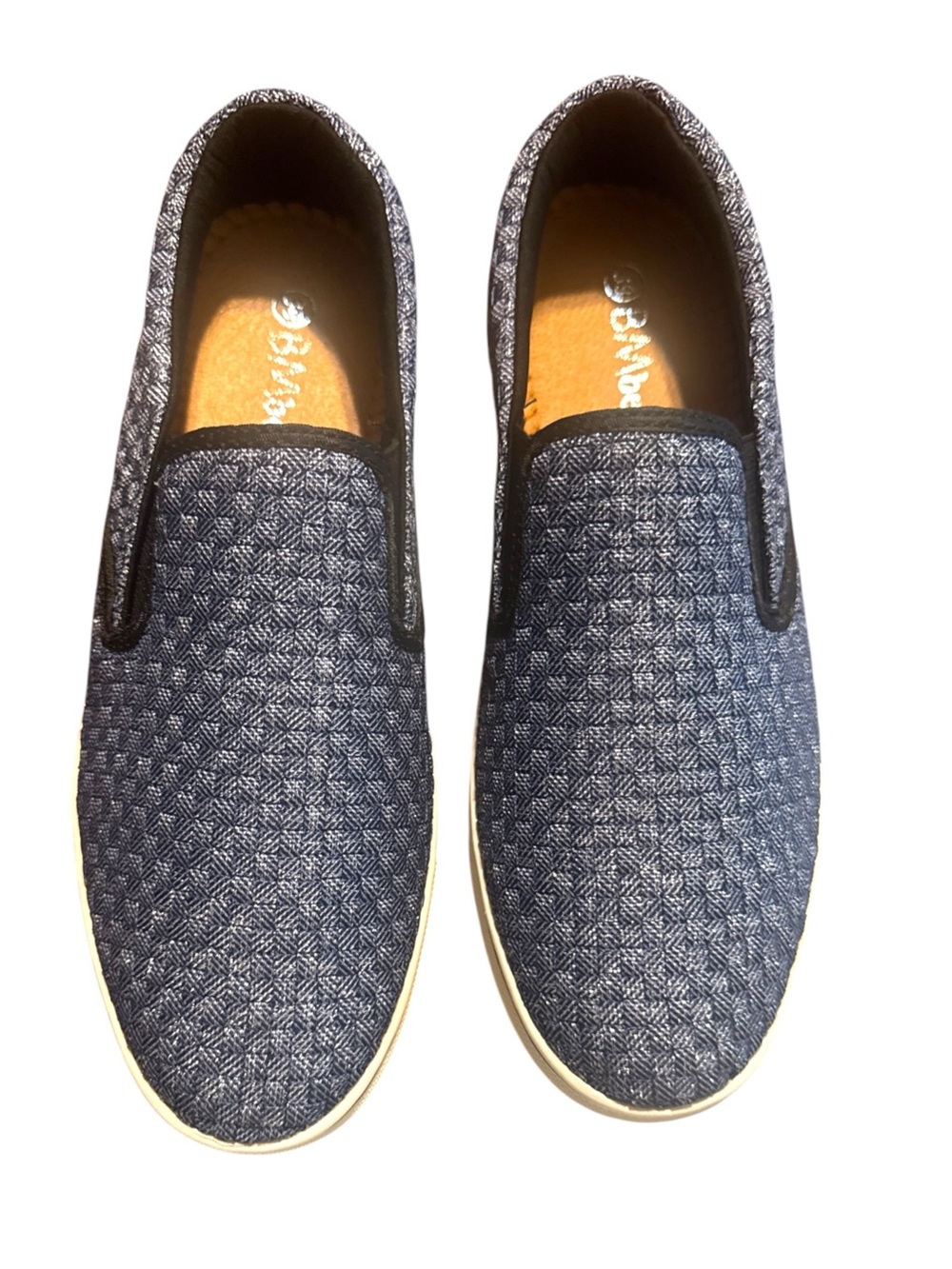 bernie mev. Men's Textured Navy Slip-On Loafers